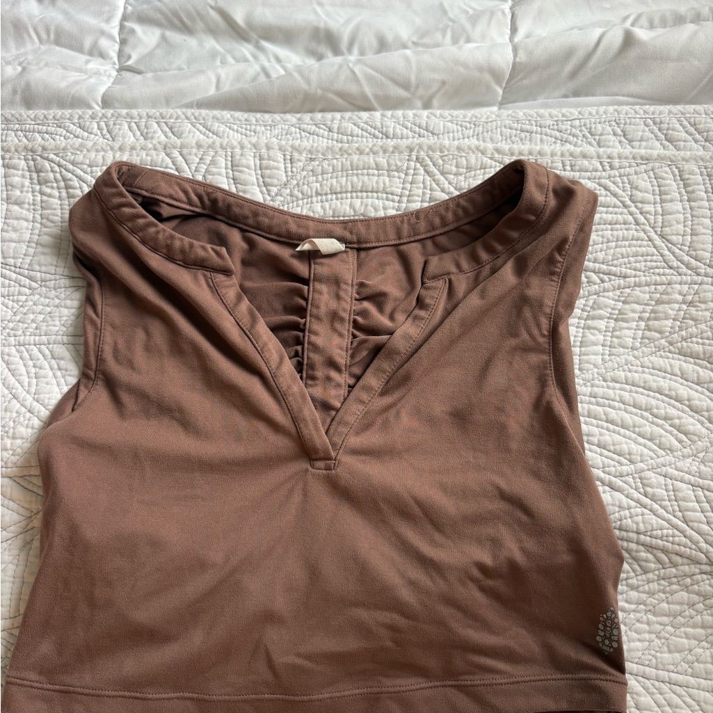 Fp Movement By Free People Brown V-Neck Sleeveless Tank